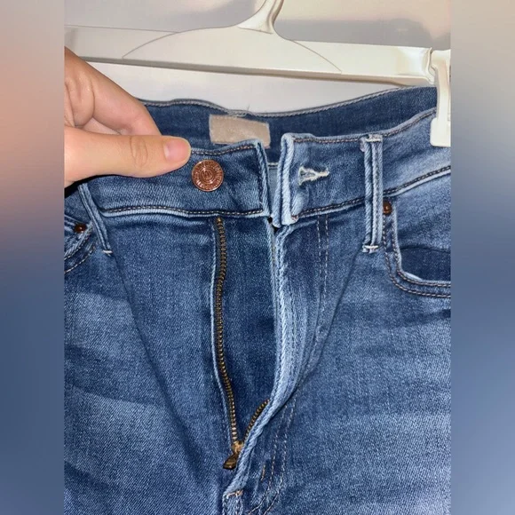 Mother Jeans Womens 27 The Insider Crop Step Fray Sweet And Sassy Denim Raw Hem - Picture 4 of 8